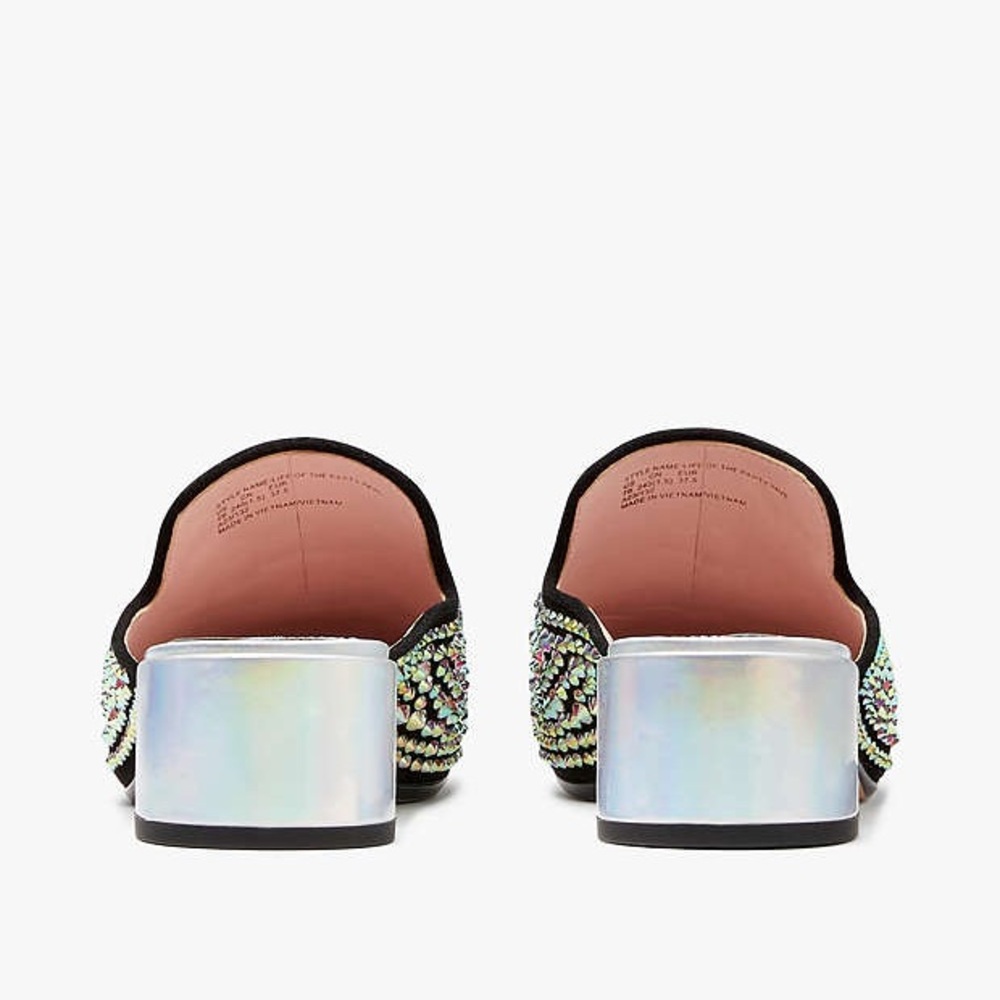 Embellished Black Crystal Mule - Women - Picture 2 of 5